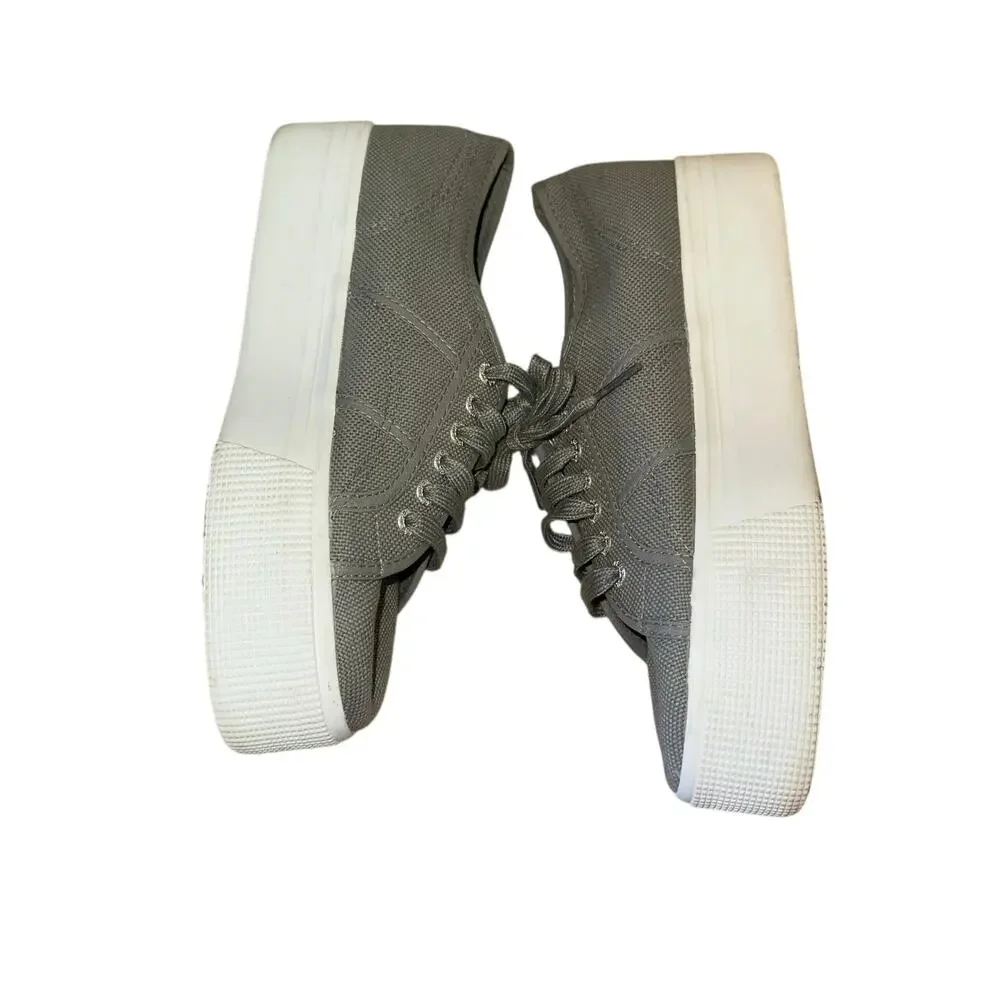 Superga 2790 Platform Sneakers Gray Canvas‎ 8W EU 39 Chunky Sole Casual